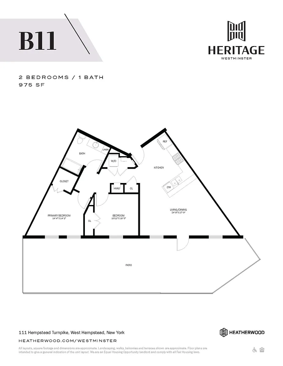 Floor plan 2 Bed, 1 Bath - B11