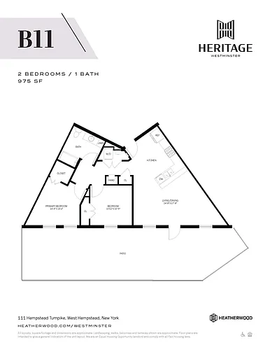 Floor plan 2 Bed, 1 Bath - B11