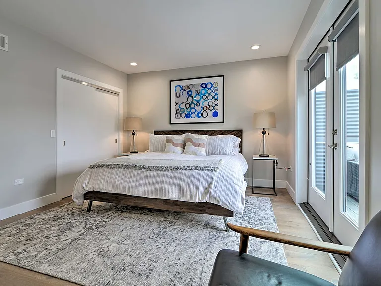 The master suite is truly special. Even the king size bed is dwarfed by the size of the room.
