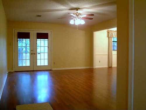 Living room w/French doors.