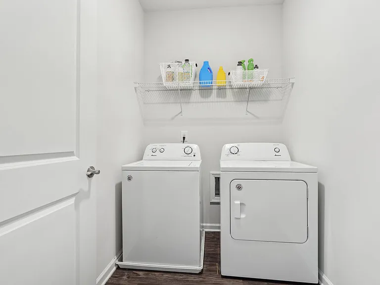 Full size washer and dryer in every home.