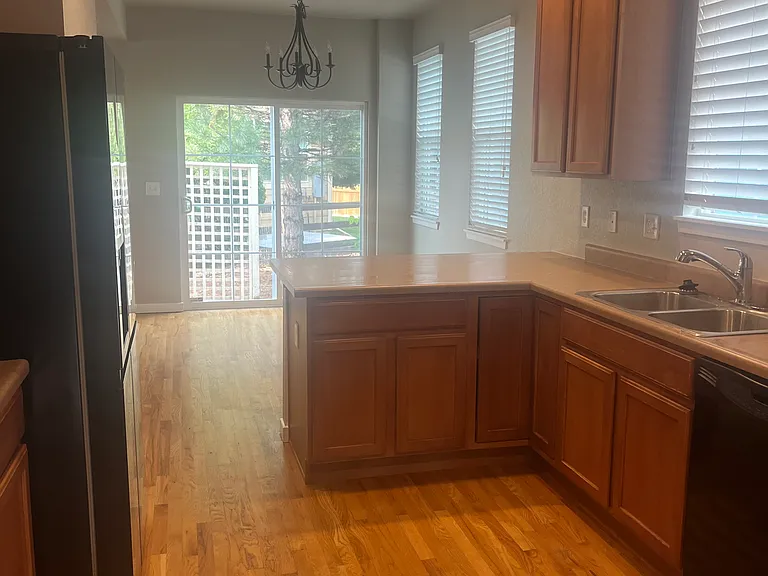 Kitchen view from garage door entrance