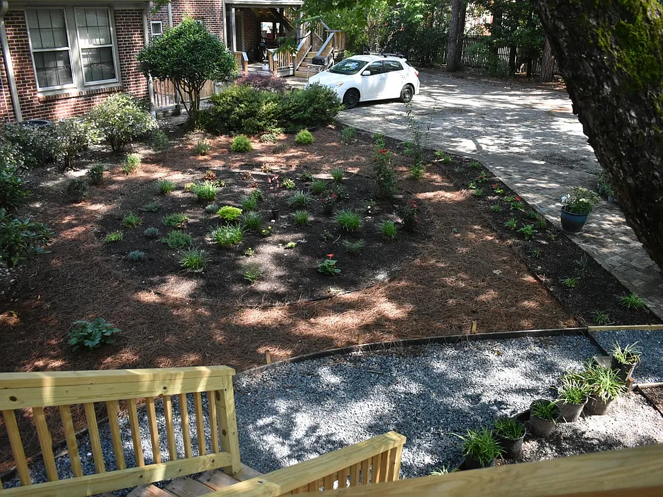 View when descending steps