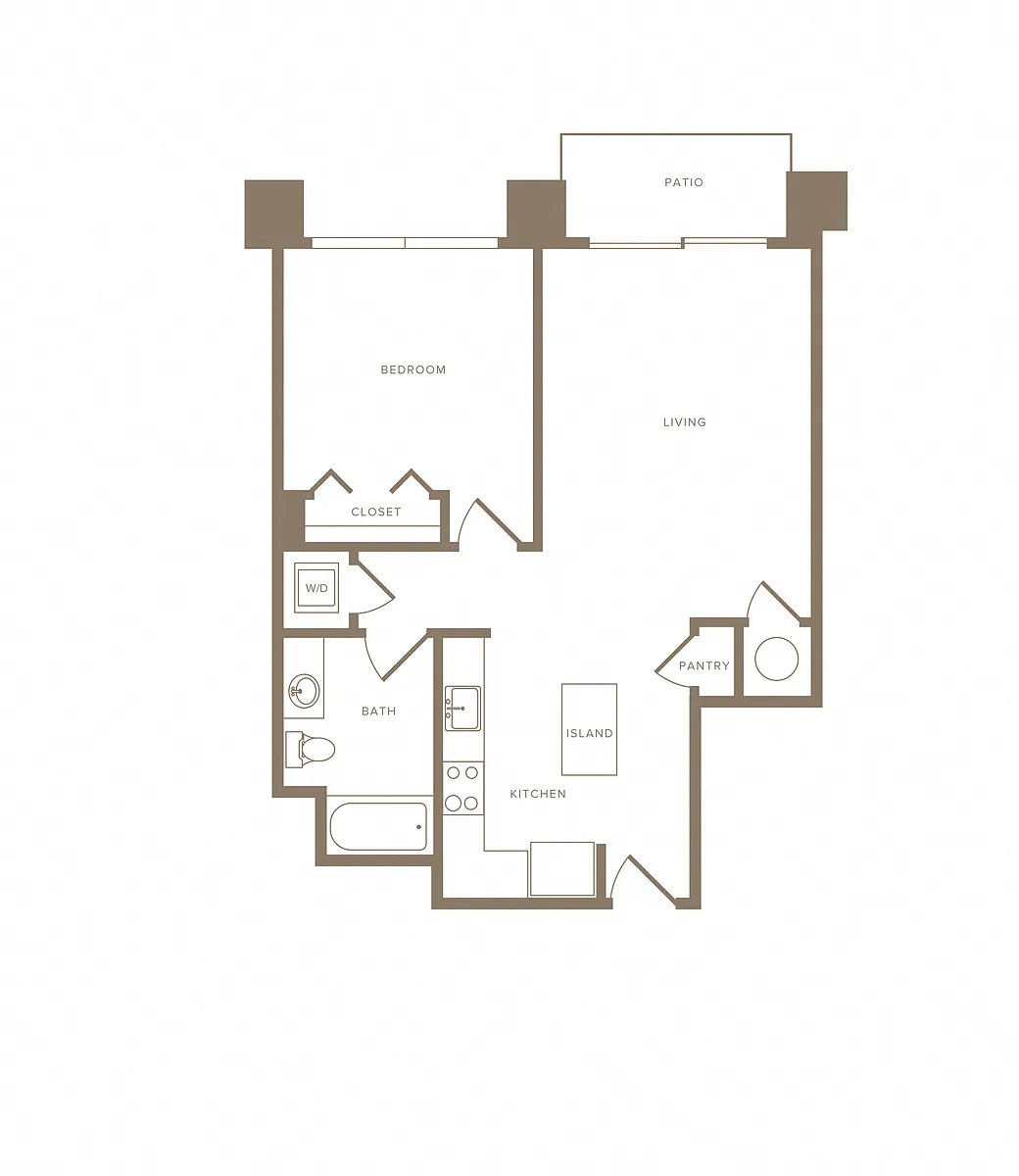Floor plan 1 Bed/1 Bath-A03