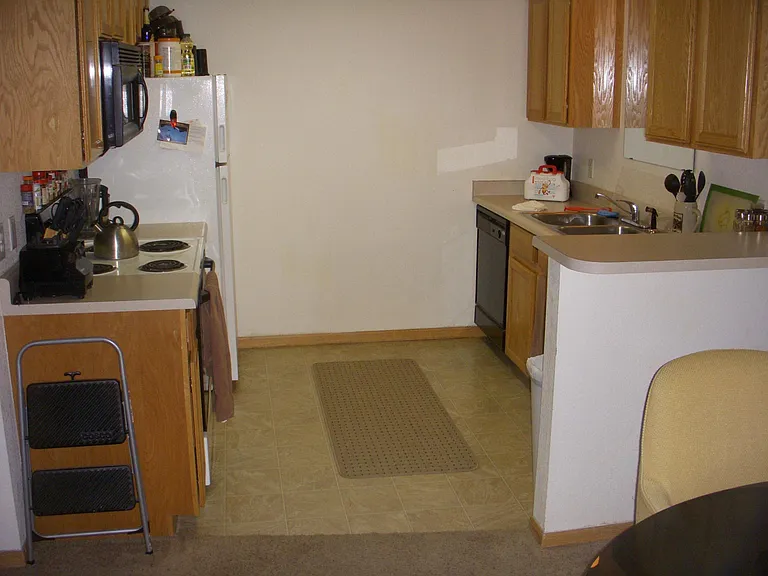 Kitchen DW frig elec stove and oven garbage disposal