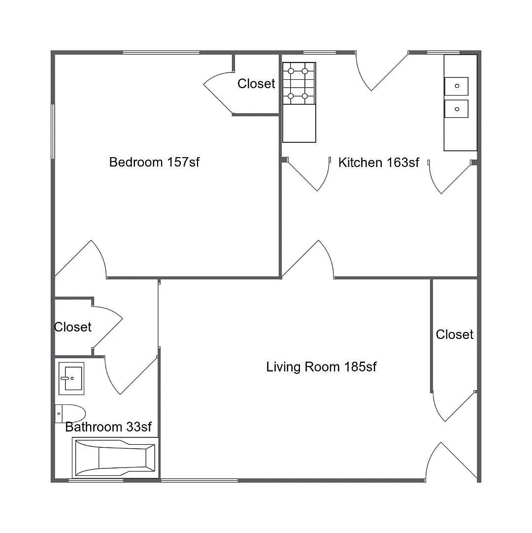 Floor plan 1 Bedroom