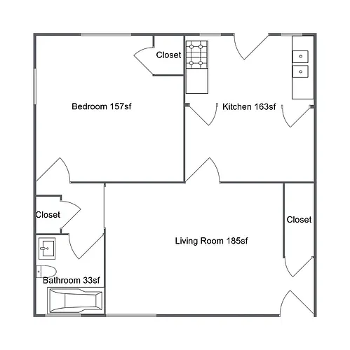 Floor plan 1 Bedroom