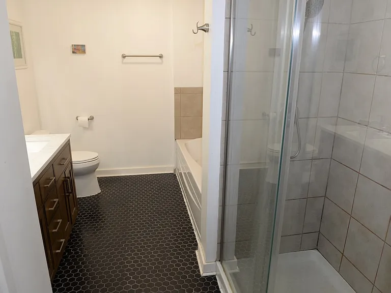 Bathroom and generous closet space