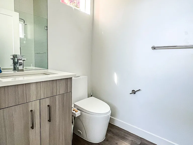 1/2 bath on the second level.