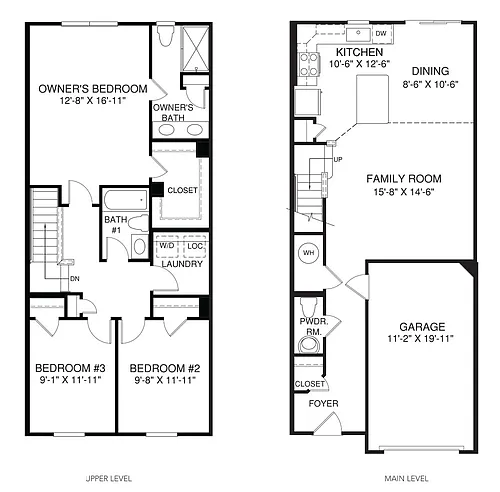 Floor plan 3 Bedroom 2.5 Bathroom