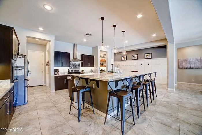 great lighting and work space on an island so big you'll never run out of counter space
