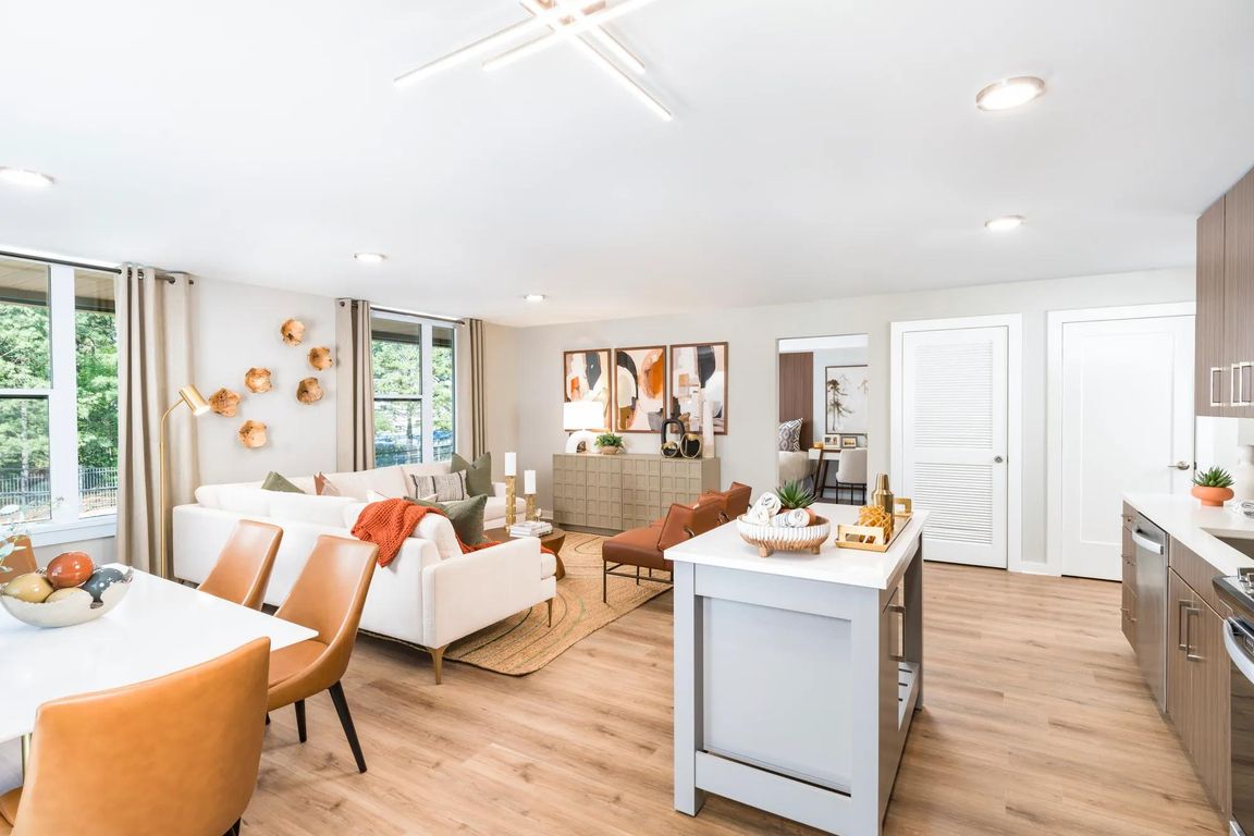 Airy interiors with open layouts and generous natural light.
