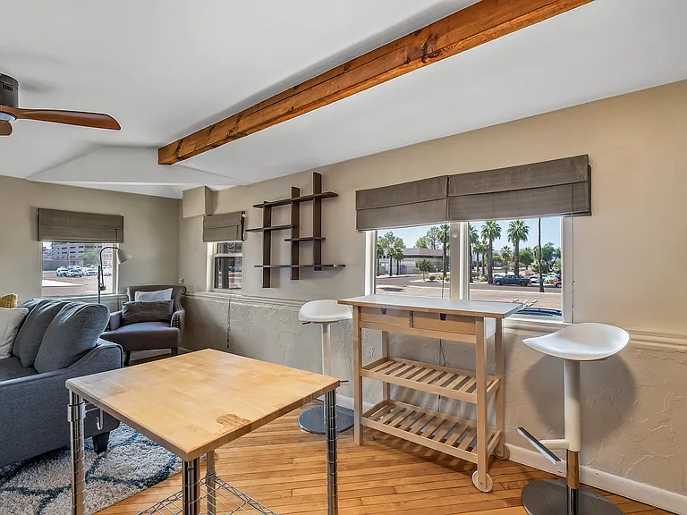 Dining space and view toward South Mountain
