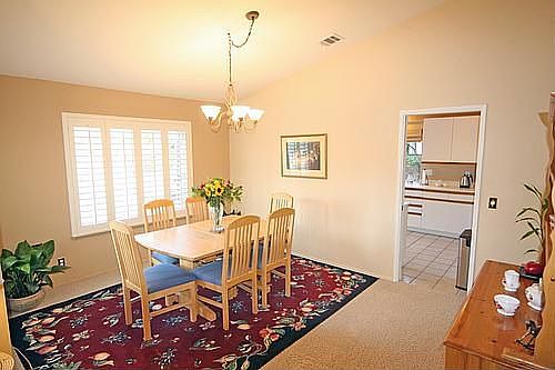 The formal dining area