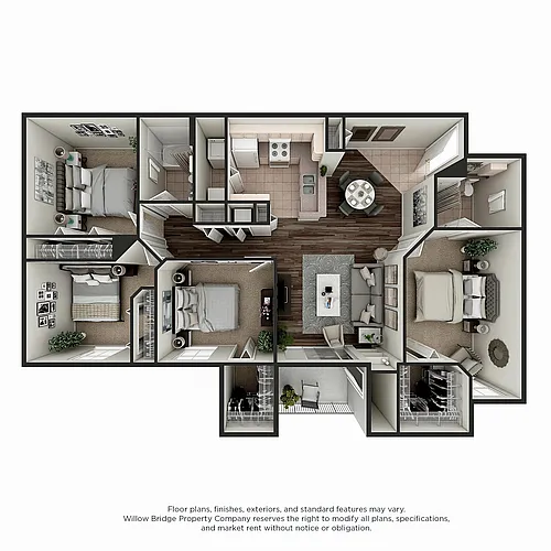 Floor plan Meridian - 4 BR - 2 BA