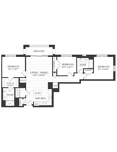 Floor plan 3 Bed/2 Bath-3B-2-A-The Barrett