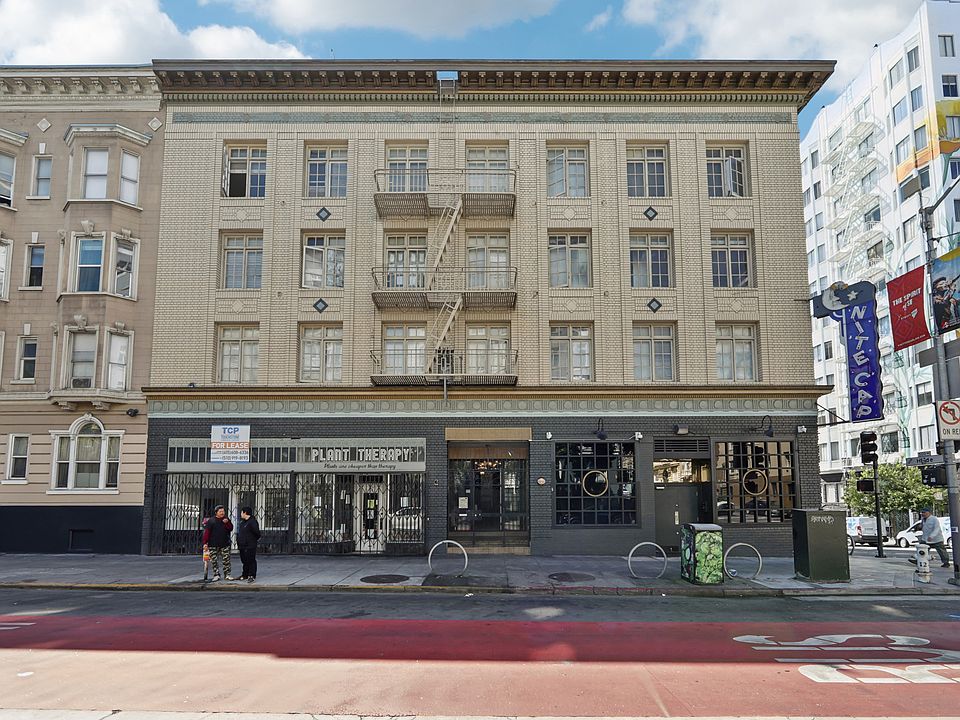 Front view exterior of the apartment building at 691 O'Farrell St, San Francisco, CA 94109, United States