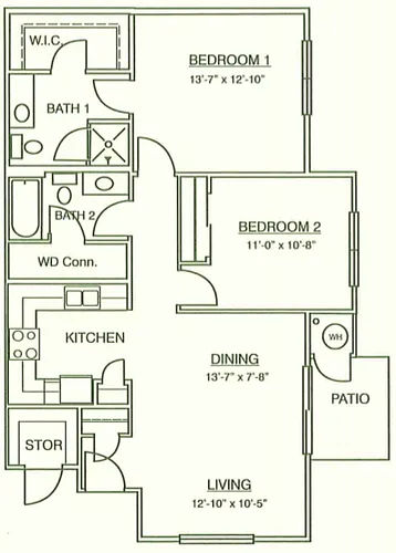 Floor plan 2X2 Market
