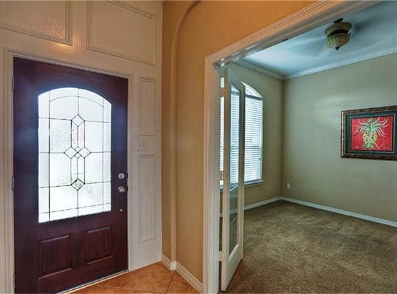 Entry shows study located to your left upon entry