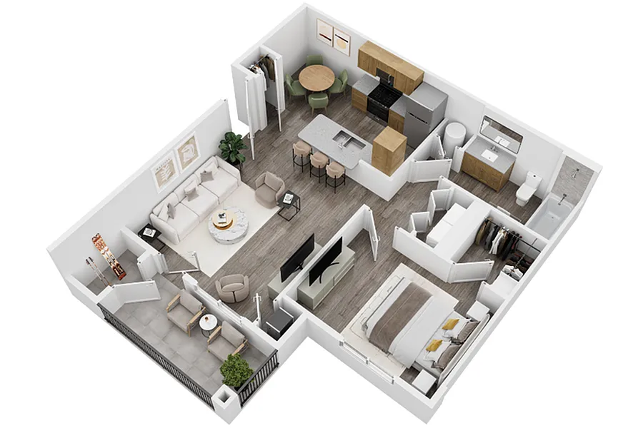 Floor plan The Sage - 1x1