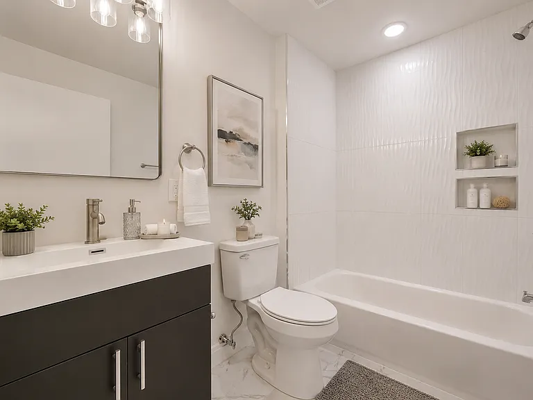 Virtually staged to help show possible furniture layout and use of space.