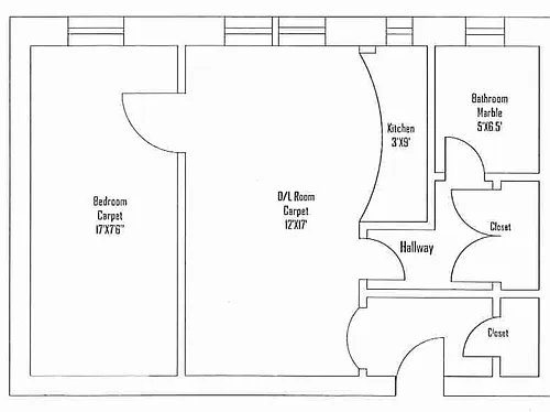 Floor plan 1 Bedroom 1 Bathroom