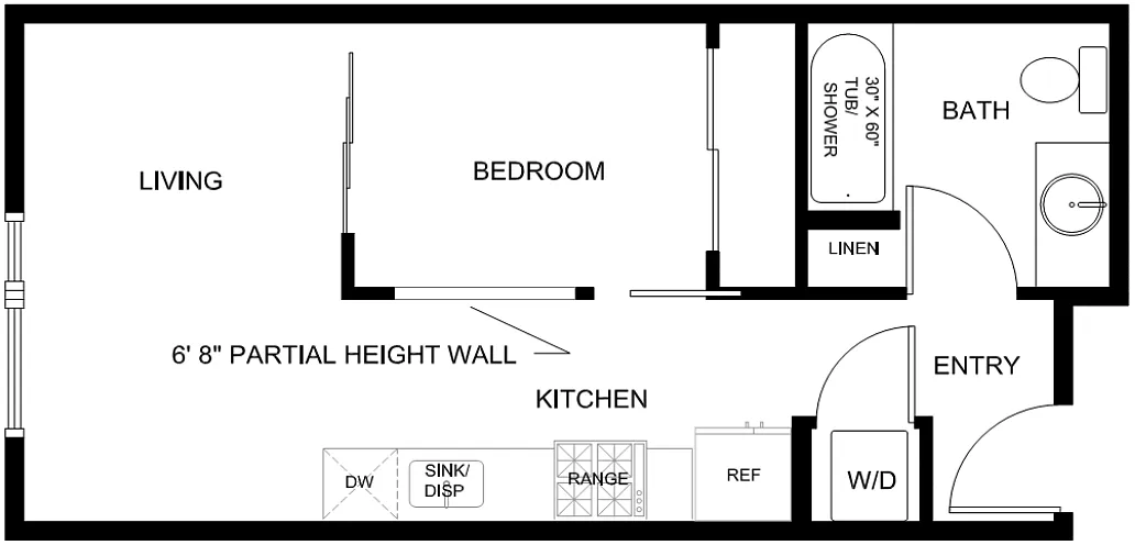 Floor plan Open 1x1 B
