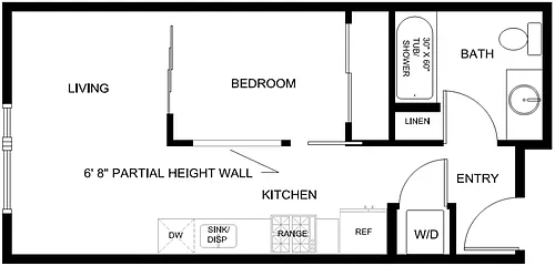 Floor plan Open 1x1 B