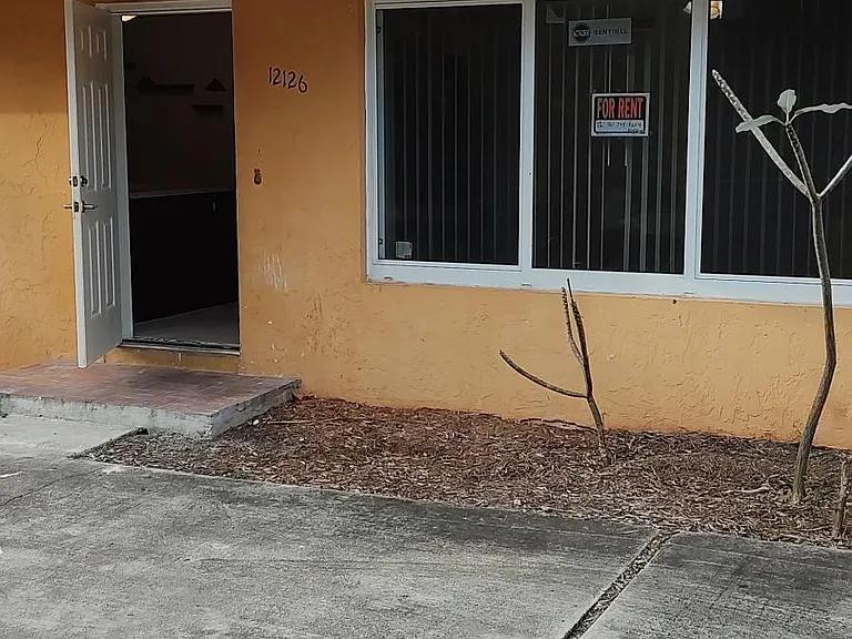 view of front door from parking lot