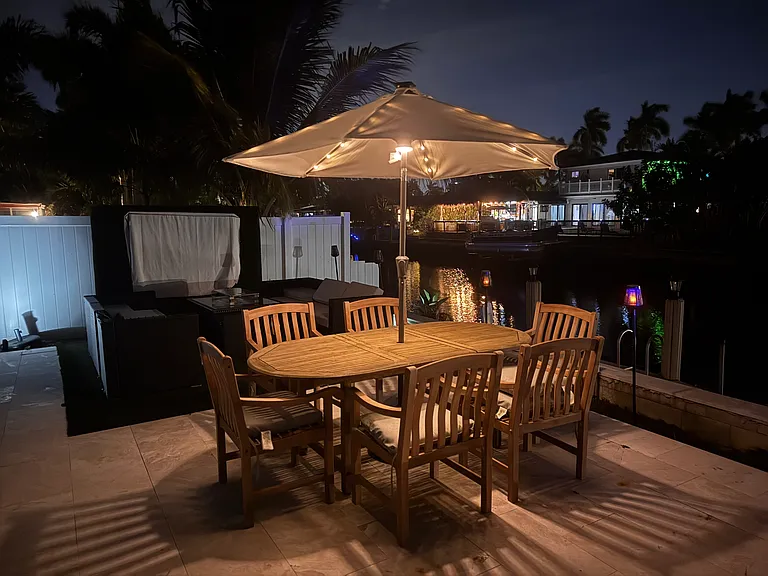 Night Time Outdoor Table