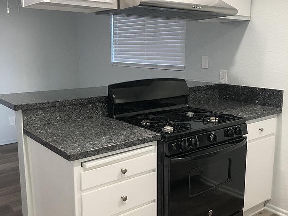 Kitchen with new granite countertops