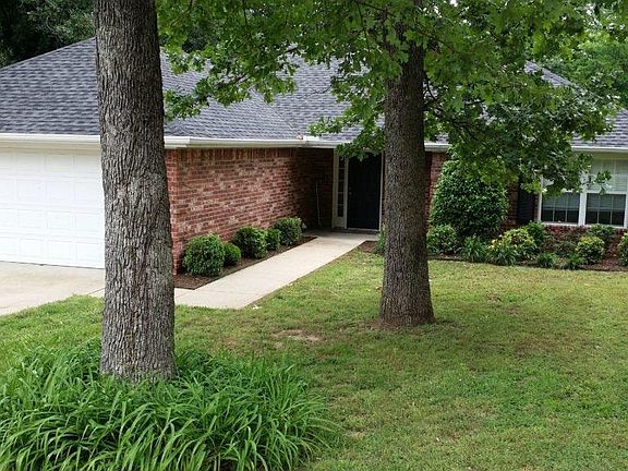 Landscaped yard.