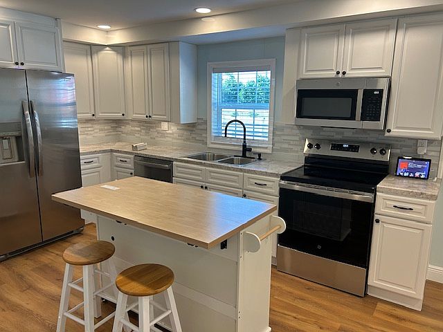 Kitchen with rolling cart