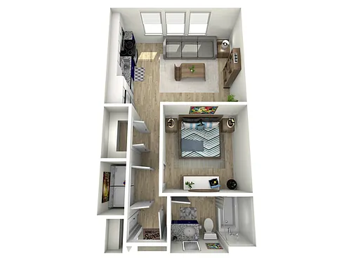 Floor plan Studio, 1 Bath A