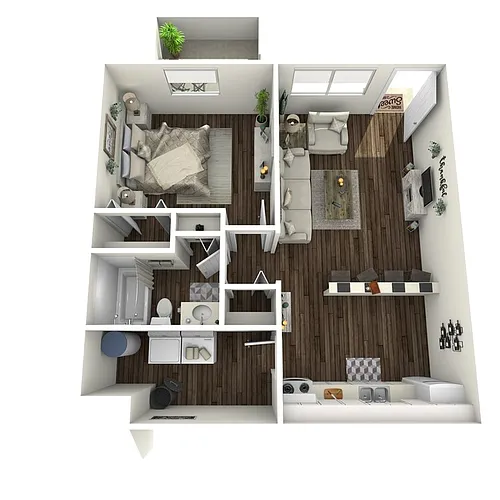 Floor plan 1 Bed 1 Bath