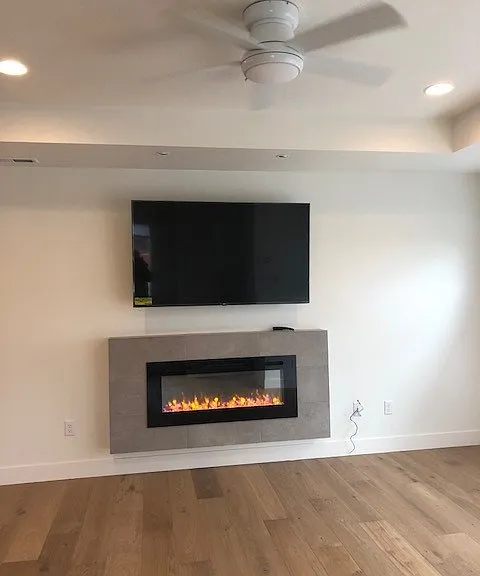 Living Room Electric Fireplace with Large TV (Included)