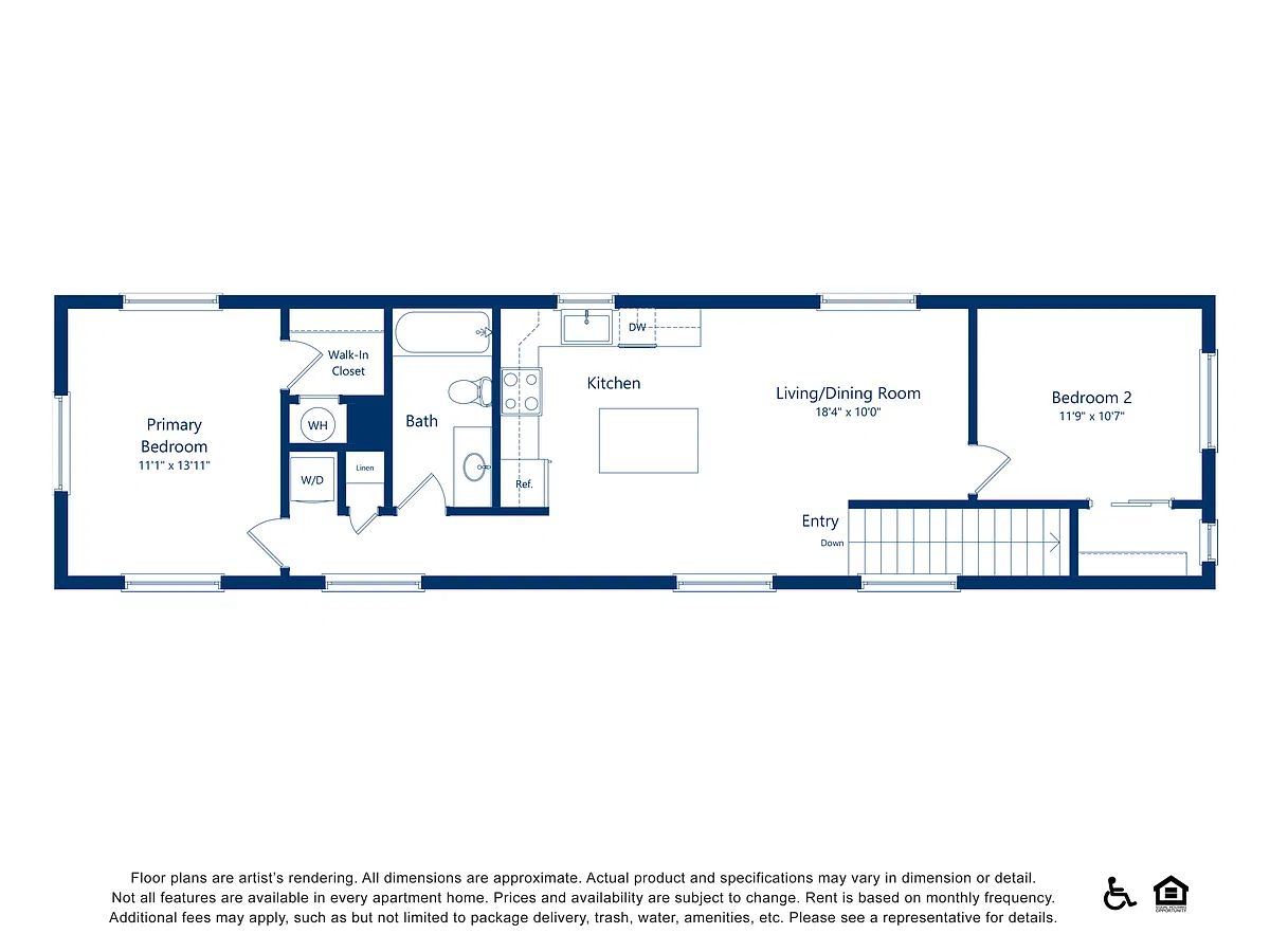 Floor plan 2x2 - 836 sqft - B3