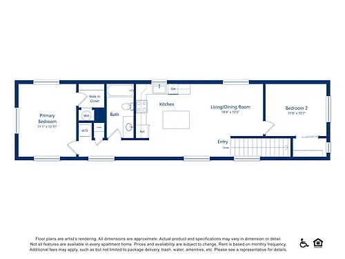 Floor plan 2x2 - 836 sqft - B3