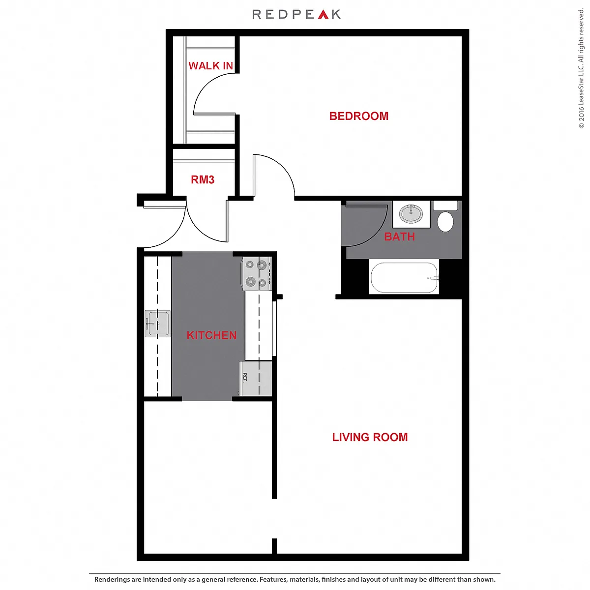 Floor plan 1357 - One Bedroom