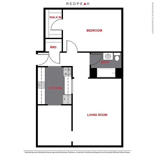 Floor plan 1357 - One Bedroom