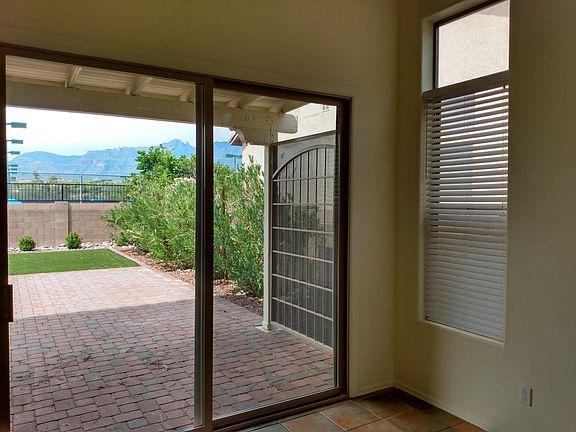 Back patio with mountain views