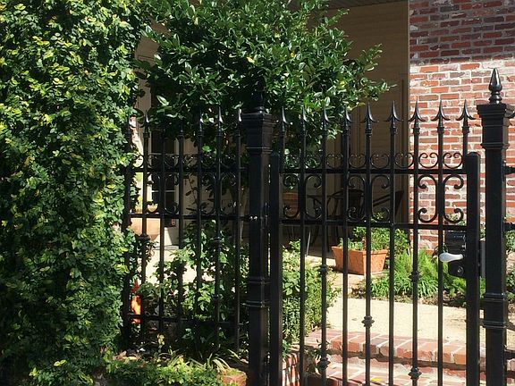 Rear courtyard with restricted passcode access