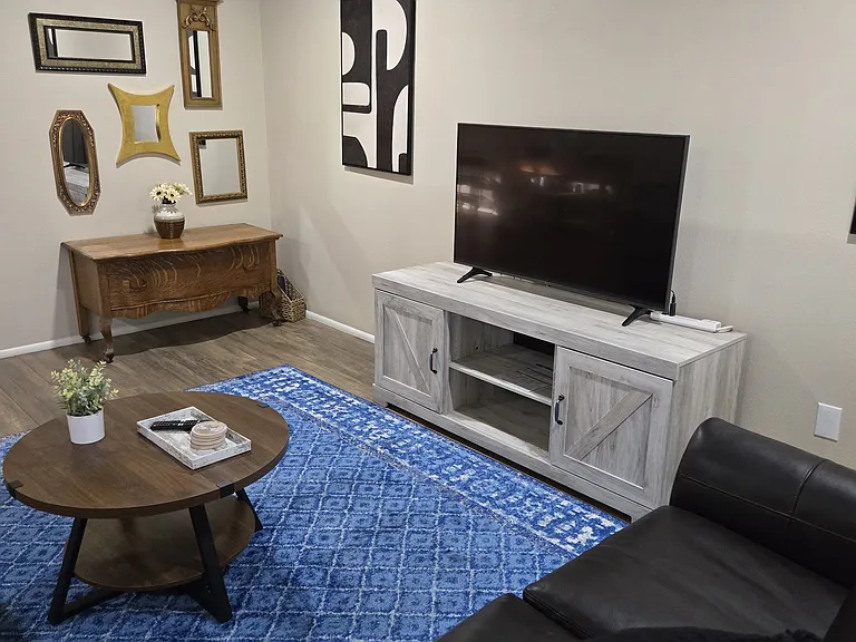 New Smart TV. New TV stand.