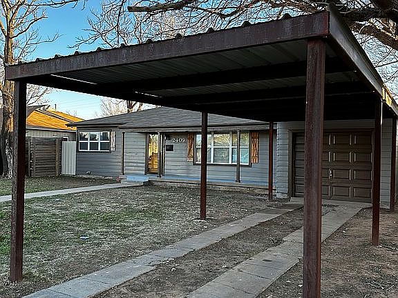 Carport and finished garage