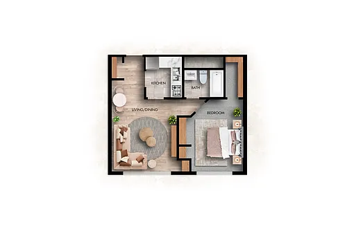 Floor plan Subsidized One Bedroom