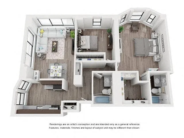 Floor plan 2 Bedroom Tier 16