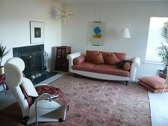 the living room/fireplace