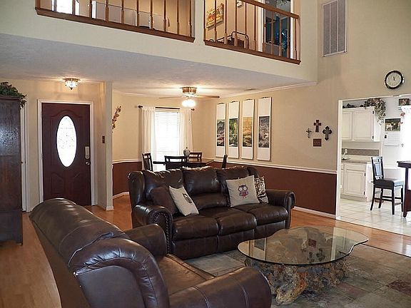 View from family room towards dining area.
