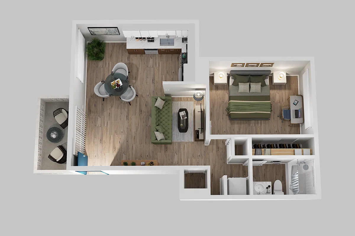 Floor plan 1 Bed 1 Bath