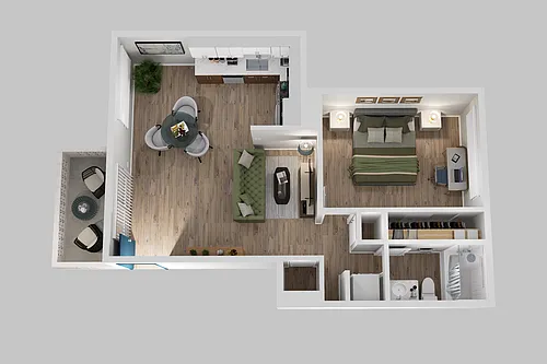 Floor plan 1 Bed 1 Bath